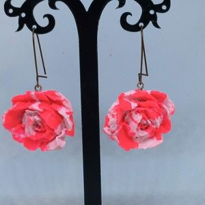 Handmade Polymer Clay Earrings, Handmade Polymer Clay Flower Earrings